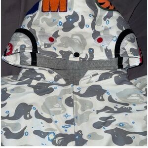 Gray and White Patterned Hoodie